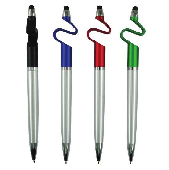 Customized Logo New Design Plastic Phone Holder Ball Pen with Stylus