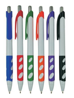 School Supply Plastic Rubber Grip Ball Pen with Customized Logo
